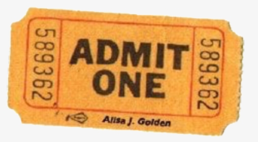 #gold #yellow #orange #vintage #ticket #admitone #raffle - Aesthetic Admit One Ticket Png, Transparent Png, Transparent PNG