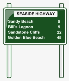 Road Distances Sign - Highway Signs Clip Art, HD Png Download, Transparent PNG