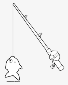 Clip Art Rod Drawing Free Download - Fishing Pole Drawing Easy, HD Png Download, Transparent PNG