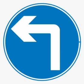 Svg Road Signs 13 Clip Art - Must Turn Left Sign, HD Png Download, Transparent PNG