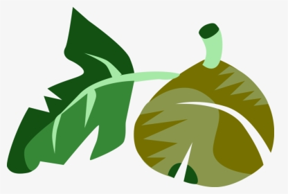 Vector Illustration Of Common Fig Fruit With Leaf, HD Png Download, Transparent PNG