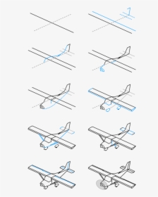 Drawing Airplane Cartoon - Aeroplane Drawing Step By Step, HD Png Download, Transparent PNG