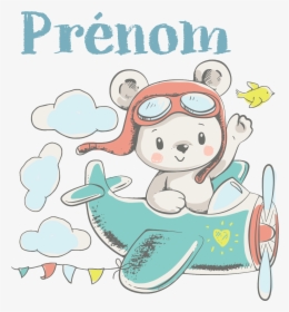 Transparent Avion Dibujo Png - Bear In Plane Cartoon, Png Download, Transparent PNG