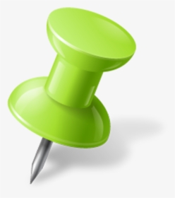 Pin Clipart Bulletin - Push Pin Clipart Green, HD Png Download, Transparent PNG
