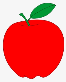 Red Apple With Green Leaf Free Vector Clipart - Clipart Red Apple, HD Png Download, Transparent PNG