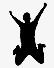 Silhouette, Expressions, Happy, Success, Jumping, Man - Shadow Of Happy Person, HD Png Download, Transparent PNG