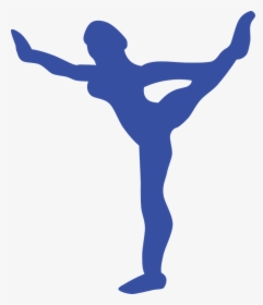 Gymnast Blue, Silhouette, Girl, Person, Cartoon, Free, - Fitness Gif Png, Transparent Png, Transparent PNG