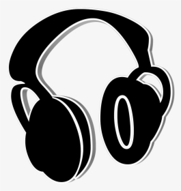 Headphones Clipart Music Wave - Black And White Headphone Png, Transparent Png, Transparent PNG