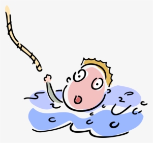 Vector Illustration Of Drowning Businessman In Water - Drowning Png, Transparent Png, Transparent PNG