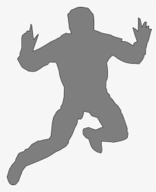 Man, Jumping, Leaping, Hands Up, Joy, Success - Silhouette Of A Person Jumping, HD Png Download, Transparent PNG