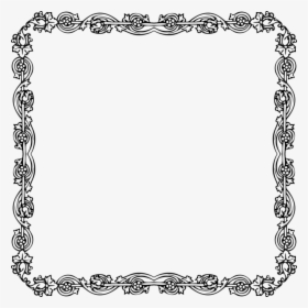 Serveware,picture Frames,victorian Era - Flower Frame Border Black And White, HD Png Download, Transparent PNG