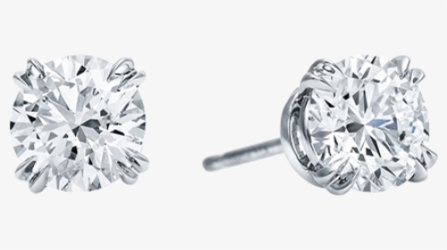 Round Brilliant Diamond Earstuds - Engagement Ring, HD Png Download, Transparent PNG