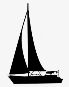 Sailboat Silhouette Clip Art - Sailboat Silhouette, HD Png Download, Transparent PNG