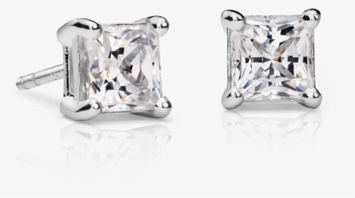 Princess Cut Diamond Studs - Earring, HD Png Download, Transparent PNG
