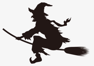 Transparent Witch Clip Art - Witch On Broom Transparent Background, HD Png Download, Transparent PNG