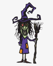 Ugly Witch With Her Broom - Ugly Witch Clipart, HD Png Download, Transparent PNG