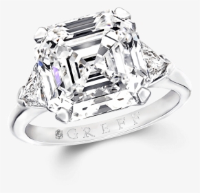 A Classic Graff Ring Featuring A Square Emerald Cut - Engagement Ring, HD Png Download, Transparent PNG