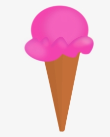 Ice Cream Cone, Ice Cream, Strawberry, Ice, Cream - Sorvete De Bola Na Casquinha Desenho, HD Png Download, Transparent PNG