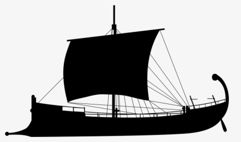 Ancient, Ship, Silhouette, Antiquity, Sailing, Boat - Ancient Greek Ship Silhouette, HD Png Download, Transparent PNG