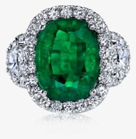 Spectacular Cushion Cut Emerald Ring - Emerald, HD Png Download, Transparent PNG