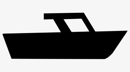 Transparent Speed Boat Clipart Black And White - Boat Silhouette Side View, HD Png Download, Transparent PNG