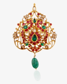 Peacock Plumes Ruby Emerald Pendant - Emerald, HD Png Download, Transparent PNG