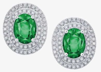 Diamond And Emerald Earrings In Png, Transparent Png, Transparent PNG
