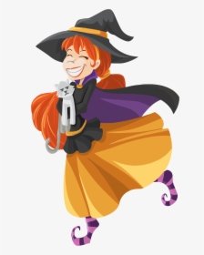 Happy Cartoon Witch Isolated Clip Arts - Clipart Cartoon Witch, HD Png Download, Transparent PNG