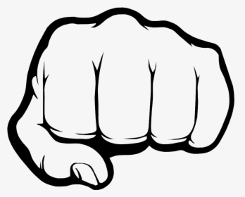 Fist Bump Raised Fist Clip Art - Black And White Fist Emoji, HD Png Download, Transparent PNG