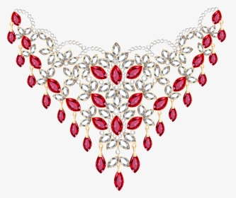Transparent Diamond And Ruby Necklace Png Clipart - Transparent Background Jewellery Clipart, Png Download, Transparent PNG