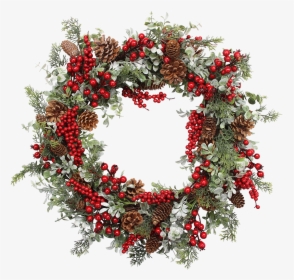 Transparent Christmas Berries Png - Wreaths For Christmas, Png Download, Transparent PNG