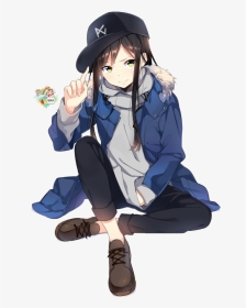 Anime Girl With Cap, HD Png Download, Transparent PNG