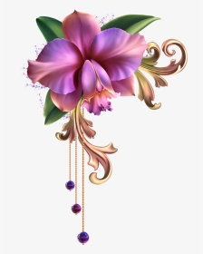 #flower #flowers #decoration #border #borders #terrieasterly - Orchid Flower Frame Png, Transparent Png, Transparent PNG