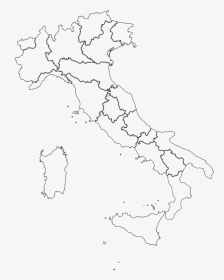 Italy Map Outline Regions, HD Png Download, Transparent PNG