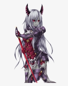 Silver Haired Anime Girl Demon, HD Png Download, Transparent PNG