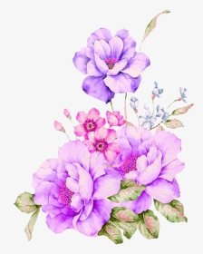 #flower #flowers #border #purple #nature #tumblr #pinterest - Water Paint Flower Png, Transparent Png, Transparent PNG