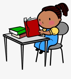 Desk Clipart Reading And Writing - Student At Desk Clipart, HD Png Download, Transparent PNG