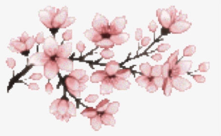 #flower #pink #sakura #japan #pixel - Pixel Cherry Blossom Png, Transparent Png, Transparent PNG