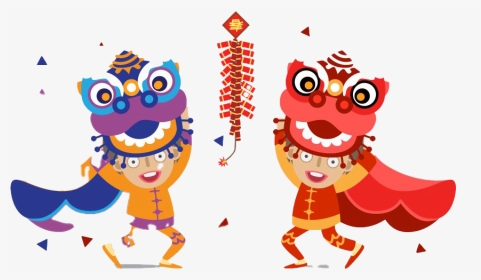 Chinese New Year Dragon Png Photo - Cartoon Lion Dance Chinese New Year, Transparent Png, Transparent PNG