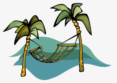 Palm Tree And Hammock Clipart Picture Transparent Library - Beach Hammock Clipart Transparent Background, HD Png Download, Transparent PNG