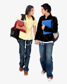 Couple Of Students Wal - People Walking White Background, HD Png Download, Transparent PNG