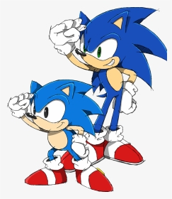 Modern And Classic Sonic, HD Png Download, Transparent PNG