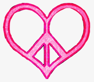 #heart #peace #peacesign #pink #pinkheart #cute #sparkle - Heart Pink Peace Sign, HD Png Download, Transparent PNG