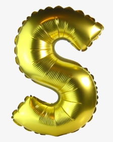 Alphabet Balloons - S Balloon Letter Gold Png, Transparent Png, Transparent PNG