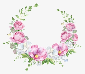 Hand Painted Layout Wedding Background Wall Pattern - Transparent Background Flower Circle, HD Png Download, Transparent PNG