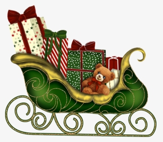 Vintage Christmas Santa Sleigh Clipart, HD Png Download, Transparent PNG