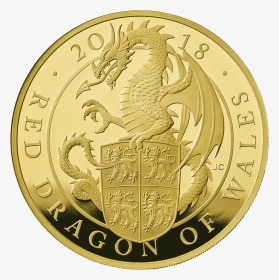 2018 1 Kg Britain Queen S Beasts - 1 Kg Gold Coin Queens Beast, HD Png Download, Transparent PNG