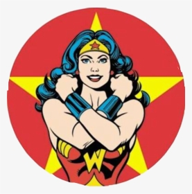 Wonderwoman Power Girlpower Freetoedit - Wonder Woman Cartoon Round, HD Png Download, Transparent PNG