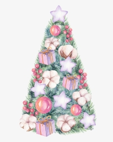 Hand Painted Beautiful Christmas Tree Png Transparent - Pink Christmas Party Invitations, Png Download, Transparent PNG