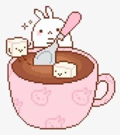 #freetoedit #cute #kawaii #pixel #pastel #bunny #coffee - Cute Coffee Pixel Art, HD Png Download, Transparent PNG